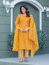 Yellow Colour Cotton Blend With Print Kurti With Pant Dupatta Wholesale Online Aaradhna 2029
